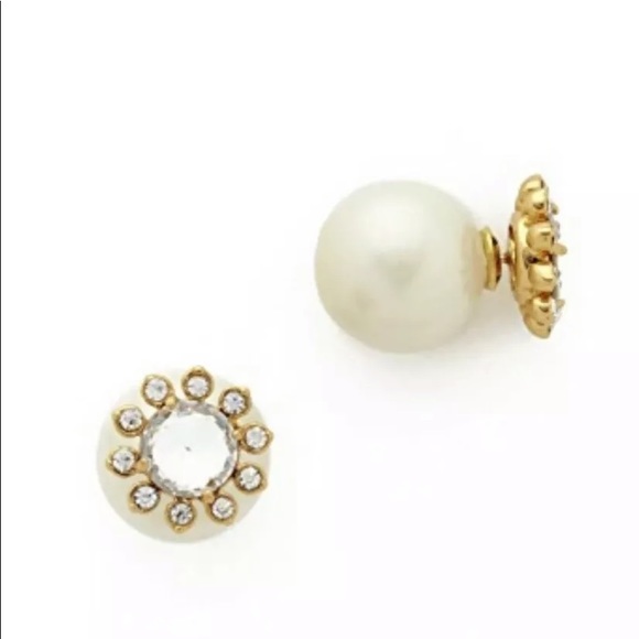 Kate Spade Reversible Crystal Pearl Back Earrings - Picture 1 of 6